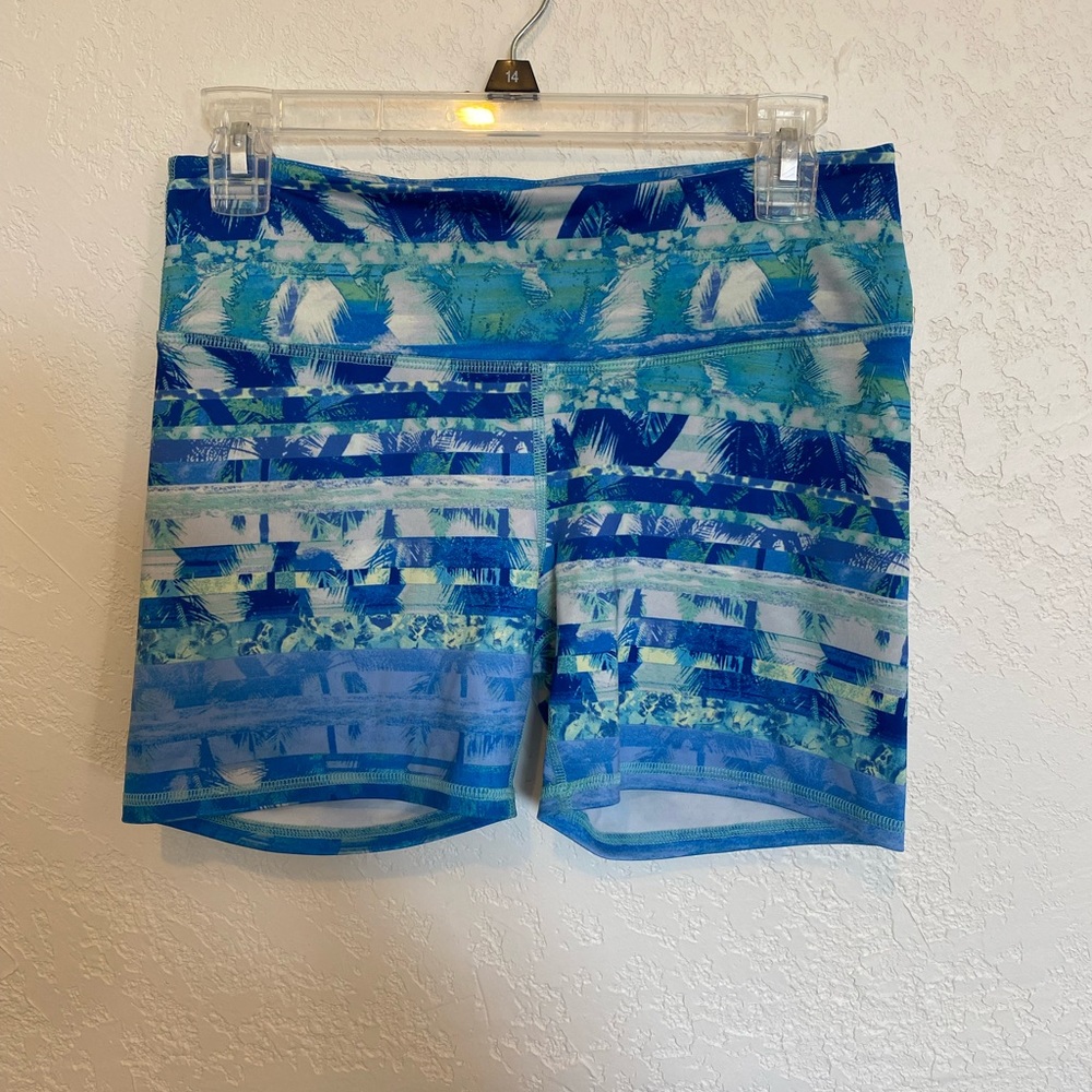 Tropical blue athletic shorts